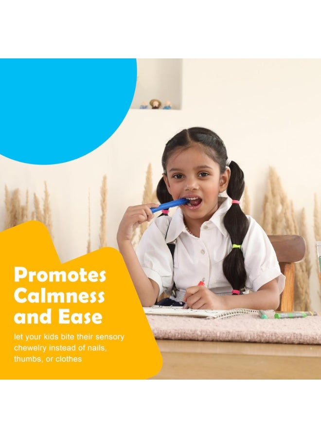 abley's Sensory Chew Tubes, Textured Silicone, Set of 2 (Purple & Blue) - Image 4